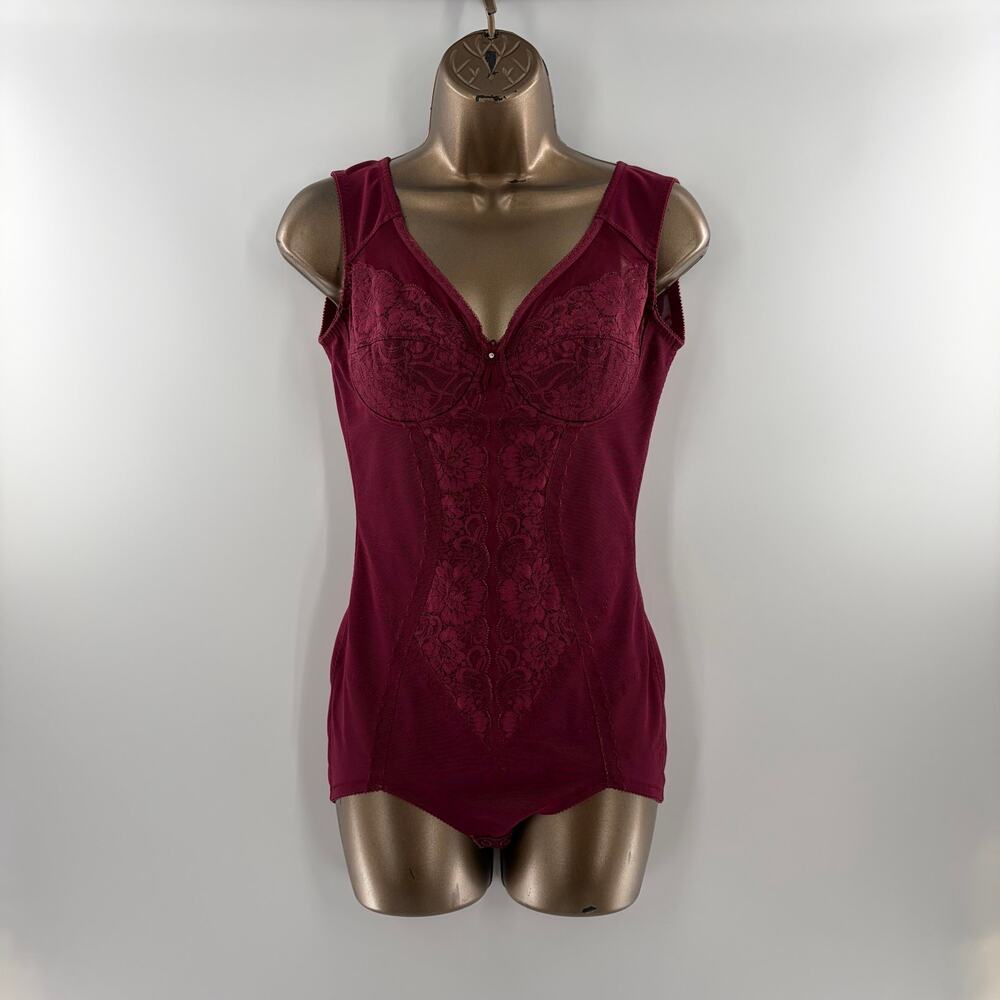 Wine Red Lace Shapewear Bodysuit